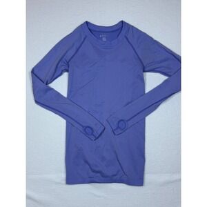 BuffBunny Collection Purple Long Sleeve cut out back Top Thumbholes Women Small‎